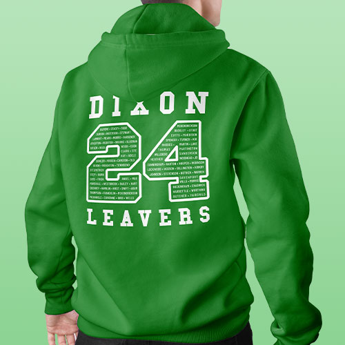 Green leavers hoodie with 